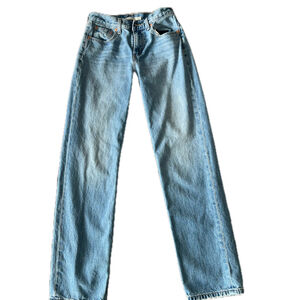 Levis Low Pro Straight Jeans Women’s 25 Relaxed Fit Blue Denim